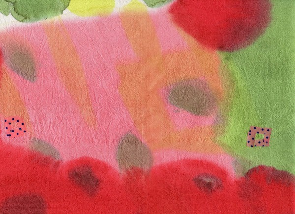 LANDSCAPE #10  painted silk on foam . 22x25 cm. 2015 